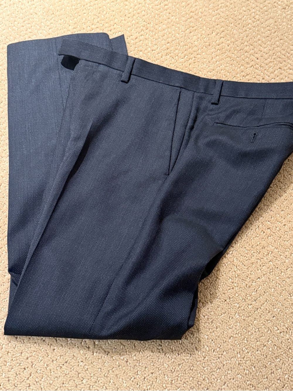 Banana Republic Navy Textured Dress Pants